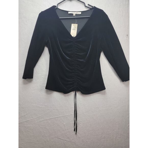Studio M Black Velvet Blouse, Size S, NWT - Picture 1 of 10